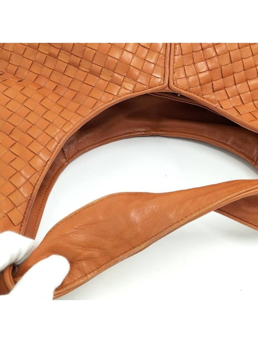 ★SOLD★ Bottega Veneta Intrecciato Shoulder Bag Leather Orange - Picture 5 of 10
